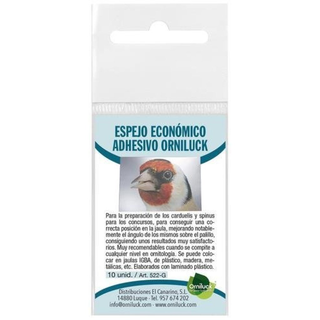 Espejo adhesivo portátil para orniluck con diseño económico y funcional. Ideal para preparar y rociar semillas y accesorios para aves.